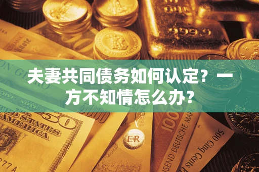 济南夫妻共同债务如何认定？一方不知情怎么办？